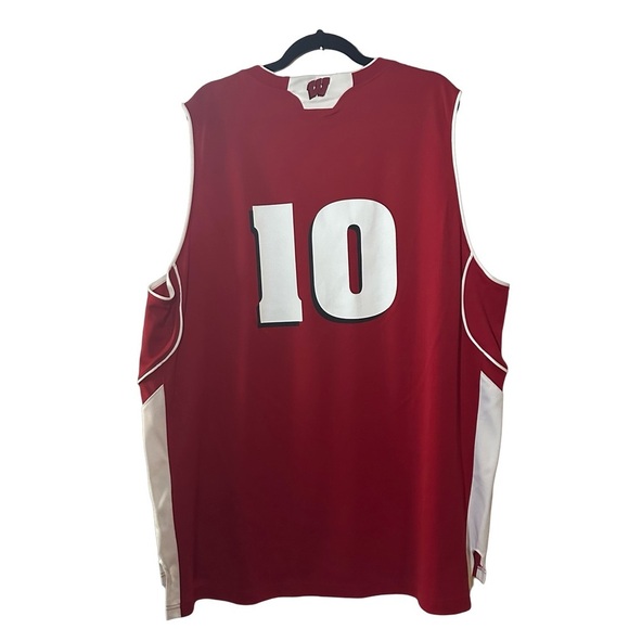 #10 University of Wisconsin red Big Ten Basketball Jersey  Adidas adult XXL - Picture 6 of 9